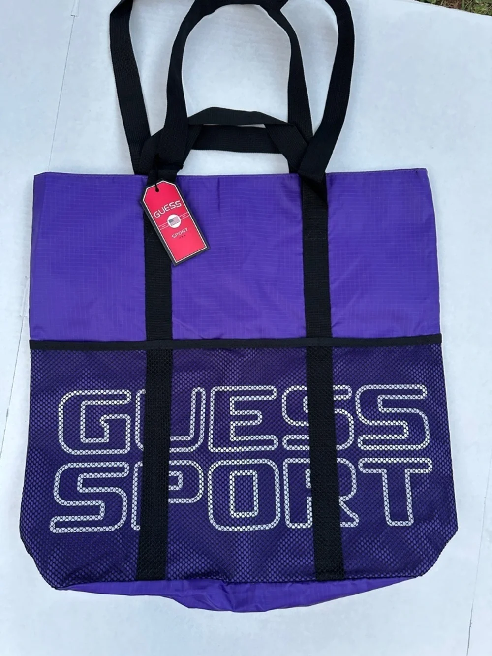 New LARGE GUESS Purple Duffel Tote with Bold Logo